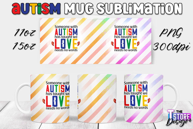 Autism Mug Sublimation | 11 oz 15 oz Mug | PNG File Sublimation The T Store Design 