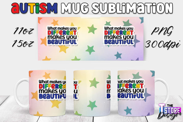 Autism Mug Sublimation | 11 oz 15 oz Mug | PNG File Sublimation The T Store Design 