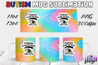 Autism Mug Sublimation | 11 oz 15 oz Mug | PNG File Sublimation The T Store Design 