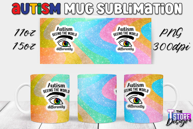 Autism Mug Sublimation | 11 oz 15 oz Mug | PNG File Sublimation The T Store Design 