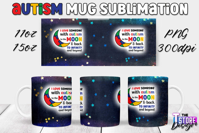 Autism Mug Sublimation | 11 oz 15 oz Mug | PNG File Sublimation The T Store Design 