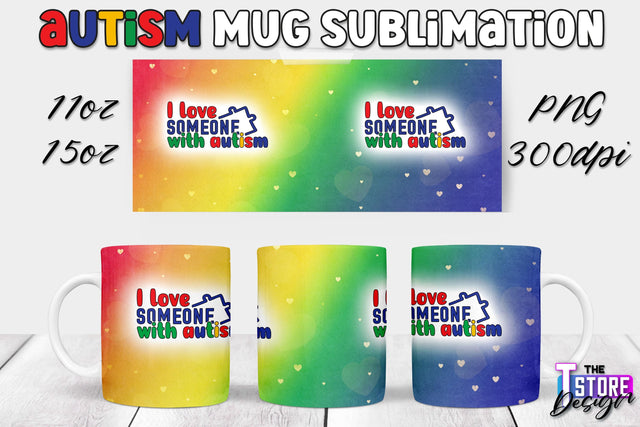 Autism Mug Sublimation | 11 oz 15 oz Mug | PNG File Sublimation The T Store Design 