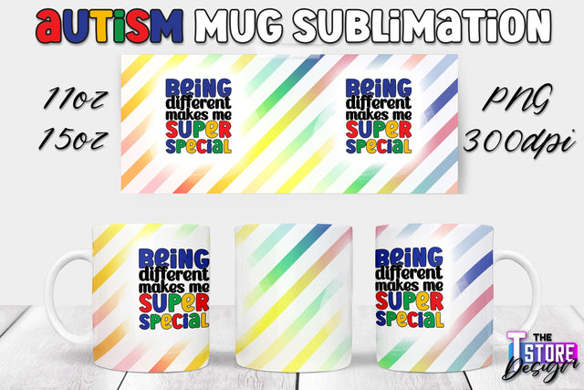 Autism Mug Sublimation | 11 oz 15 oz Mug | PNG File Sublimation The T Store Design 