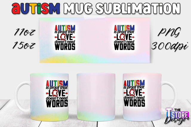 Autism Mug Sublimation | 11 oz 15 oz Mug | PNG File Sublimation The T Store Design 