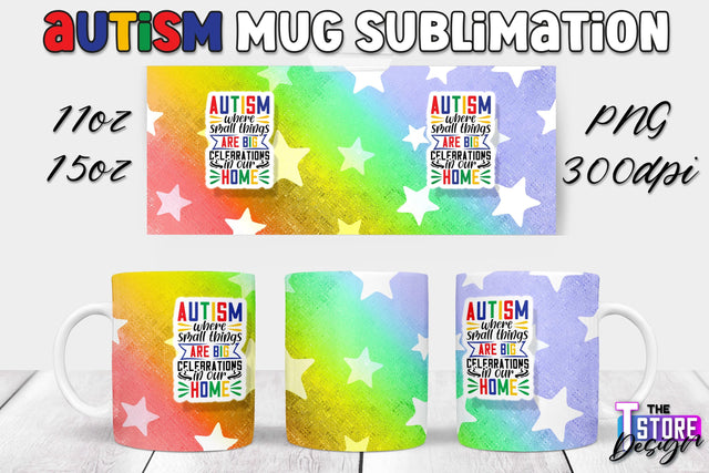 Autism Mug Sublimation | 11 oz 15 oz Mug | PNG File Sublimation The T Store Design 