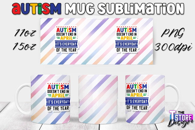 Autism Mug Sublimation | 11 oz 15 oz Mug | PNG File Sublimation The T Store Design 