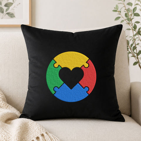 Autism Puzzle Circle Heart Machine Embroidery Design – Awareness Puzzle Embroidery File Embroidery/Applique DESIGNS PatternFeed8 