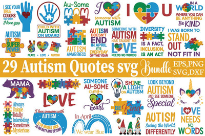 Autism Quotes svg Bundle SVG Angelina750 