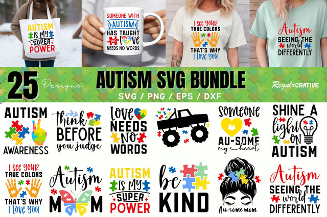 Autism Quotes SVG Bundle SVG Regulrcrative 