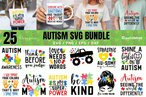 Autism Quotes SVG Bundle SVG Regulrcrative 