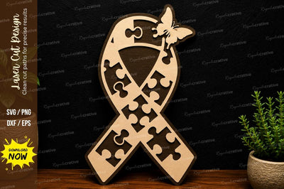 Autism Ribbon Art laser cut svg File SVG Regulrcrative 