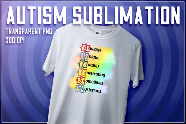 Autism Sublimation | T-Shirt Design | Autism Awareness | PNG File Sublimation The T Store Design 