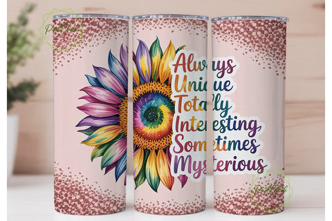 Autism Sunflower Tie-Dye 20oz Tumbler Sublimation PixelChick 