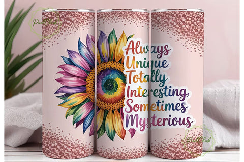 Autism Sunflower Tie-Dye 20oz Tumbler Sublimation PixelChick 