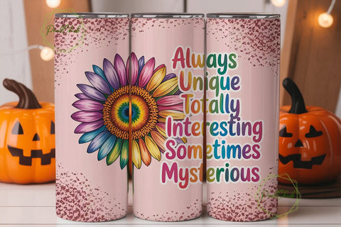 Autism Sunflower Tie-Dye 20oz Tumbler Sublimation PixelChick 