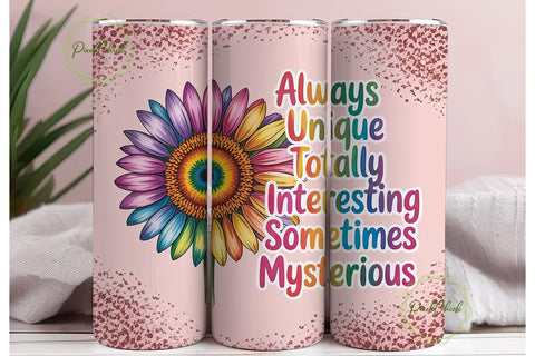 Autism Sunflower Tie-Dye 20oz Tumbler Sublimation PixelChick 