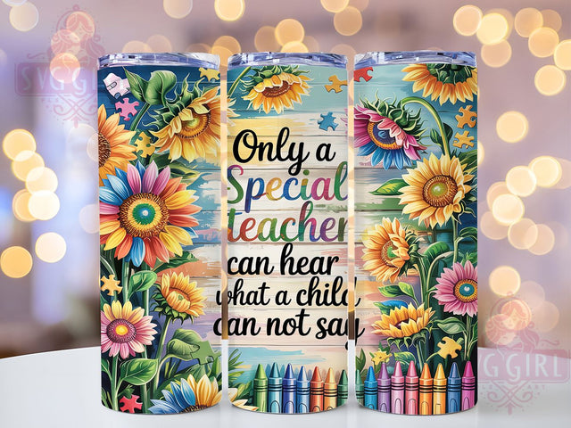 Autism Teacher 20oz Tumbler Wrap, Special Education, Teacher Appreciation, 20oz Tumbler Wrap, Autism Awareness, Teacher Life, Sublimation Design Sublimation SvggirlplusArt 
