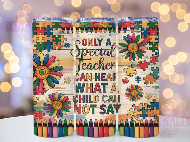 Autism Teacher 20oz Tumbler Wrap, Special Education, Teacher Appreciation, 20oz Tumbler Wrap, Autism Awareness, Teacher Life, Sublimation Design Sublimation SvggirlplusArt 