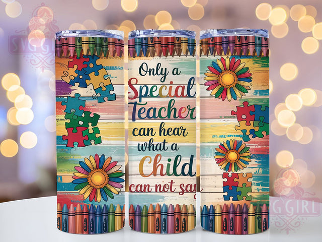 Autism Teacher 20oz Tumbler Wrap, Special Education, Teacher Appreciation, 20oz Tumbler Wrap, Autism Awareness, Teacher Life, Sublimation Design Sublimation SvggirlplusArt 