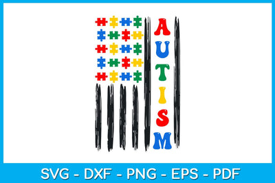 Autism USA Flag SVG PNG PDF Cut File SVG Creativedesigntee 