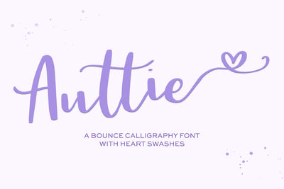 Auttie Script Font with Heart Swashes Font Beck McCormick 