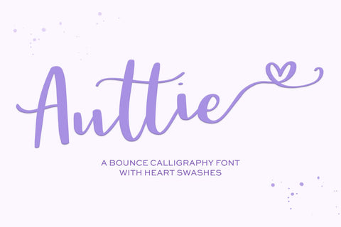 Auttie Script Font with Heart Swashes Font Beck McCormick 