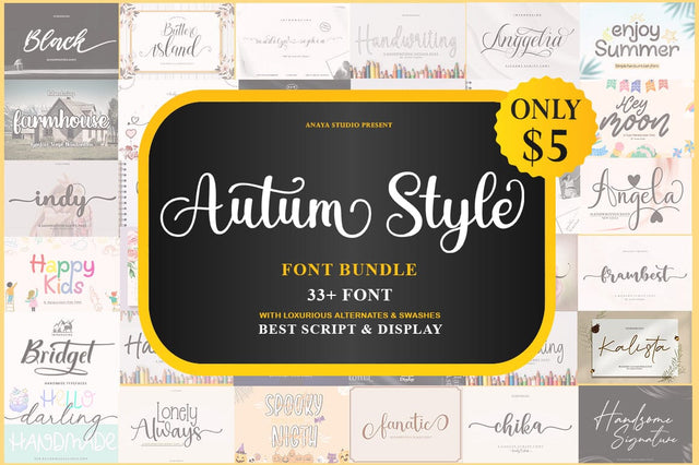 Autum Style Font BUndle Font Studio Rhd Store 