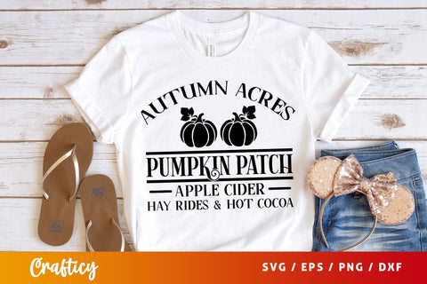 Autumn acres pumpkin patch apple cider hay rides & hot cocoa SVG Design SVG Designangry 