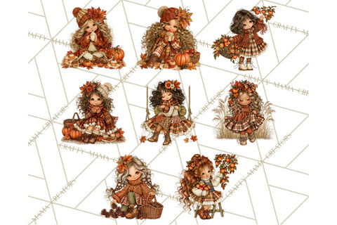 Autumn Adventures Cozy Fall Girl Clipart PNG Sublimation Crafty Mama Studios 