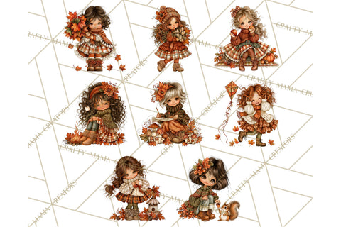 Autumn Adventures Cozy Fall Girl Clipart PNG Sublimation Crafty Mama Studios 