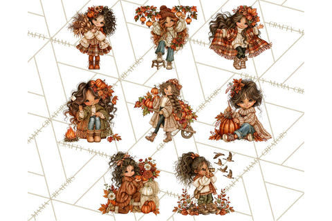 Autumn Adventures Cozy Fall Girl Clipart PNG Sublimation Crafty Mama Studios 