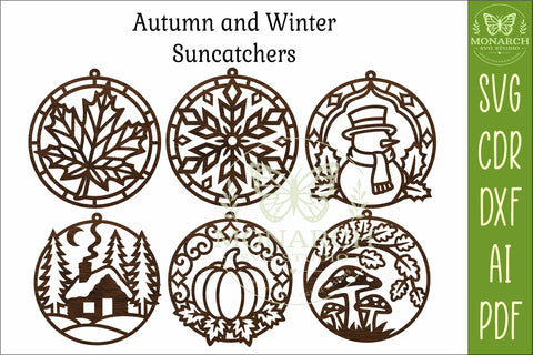 Autumn and Winter Suncatcher bundle SVG APInspireddesigns 