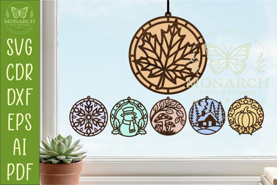 Autumn and Winter Suncatcher bundle SVG APInspireddesigns 
