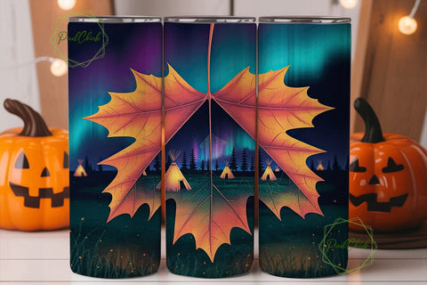 Autumn Aurora Teepee 20oz Tumbler Wrap Sublimation PixelChick 