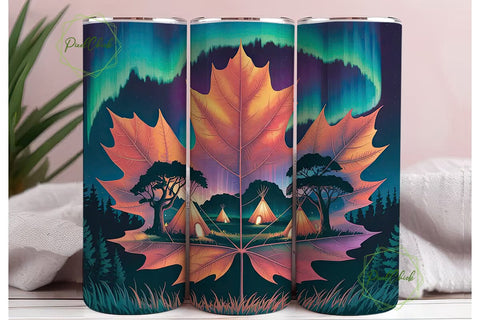 Autumn Aurora Teepee 20oz Tumbler Wrap Sublimation PixelChick 