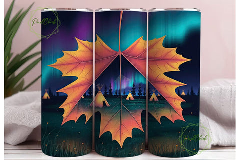 Autumn Aurora Teepee 20oz Tumbler Wrap Sublimation PixelChick 