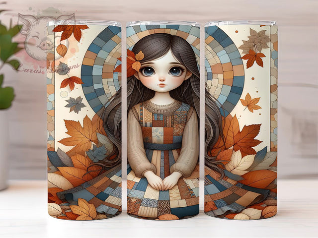 Autumn Baby Girl Tumbler Wrap, Autumn Girl Wrap, 20oz Sublimation, Cute Baby Cup, Fall Kids Mug, Autumn Baby Tumbler, Baby Shower Drinkware Sublimation Lara' s Designs 