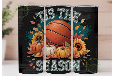 Autumn Basketball Tumbler Wrap Sublimation PixelChick 