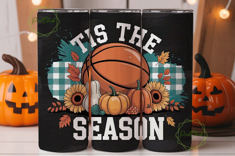 Autumn Basketball Tumbler Wrap Sublimation PixelChick 