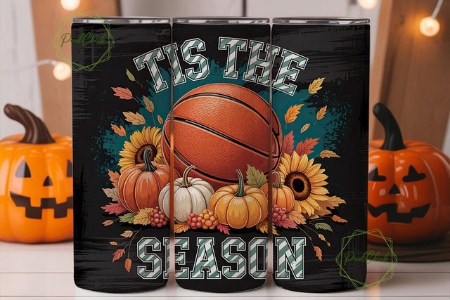 Autumn Basketball Tumbler Wrap Sublimation PixelChick 