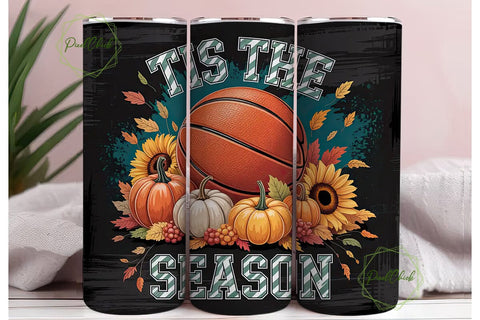 Autumn Basketball Tumbler Wrap Sublimation PixelChick 