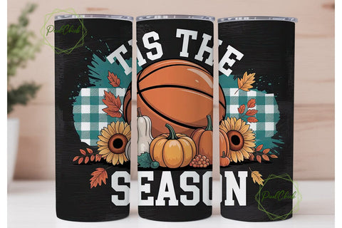 Autumn Basketball Tumbler Wrap Sublimation PixelChick 