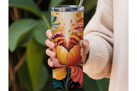 Autumn Bloom 20oz Tumbler Wrap Sublimation DesignSVG 