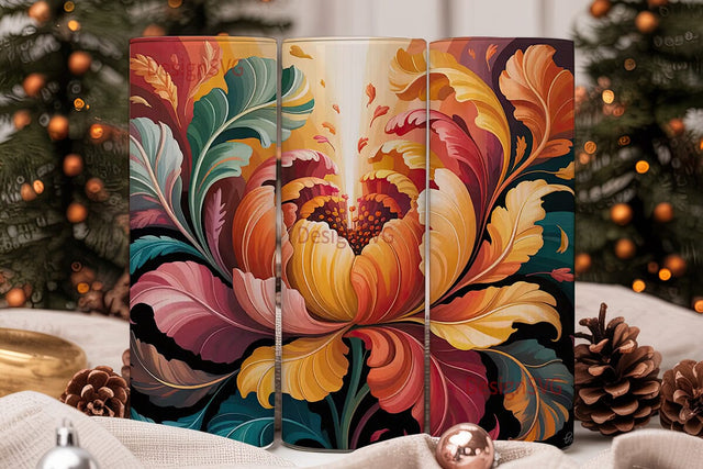 Autumn Bloom 20oz Tumbler Wrap Sublimation DesignSVG 