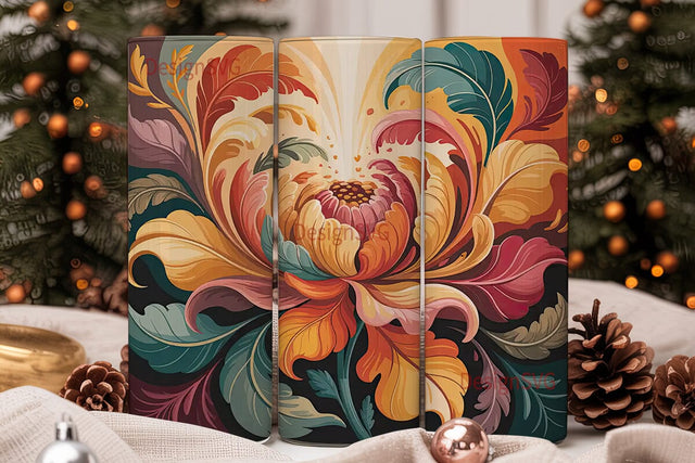 Autumn Bloom 20oz Tumbler Wrap Sublimation DesignSVG 
