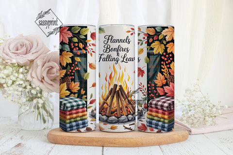 Autumn Bonfire Flannels 20oz Tumbler Sublimation sassyprint 