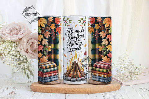 Autumn Bonfire Flannels 20oz Tumbler Sublimation sassyprint 