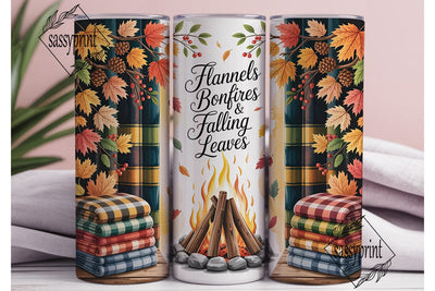 Autumn Bonfire Flannels 20oz Tumbler Sublimation sassyprint 