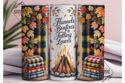Autumn Bonfire Flannels 20oz Tumbler Sublimation sassyprint 