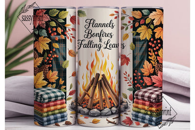 Autumn Bonfire Flannels 20oz Tumbler Sublimation sassyprint 